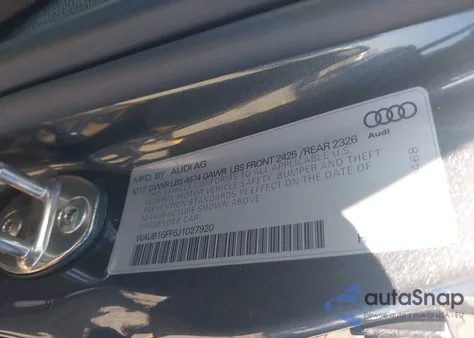 2018 Audi S3 2.0T Premium Plus/2.0T Tech Premium Plus from USA, damaged, VIN WAUB1GFF6J1027920